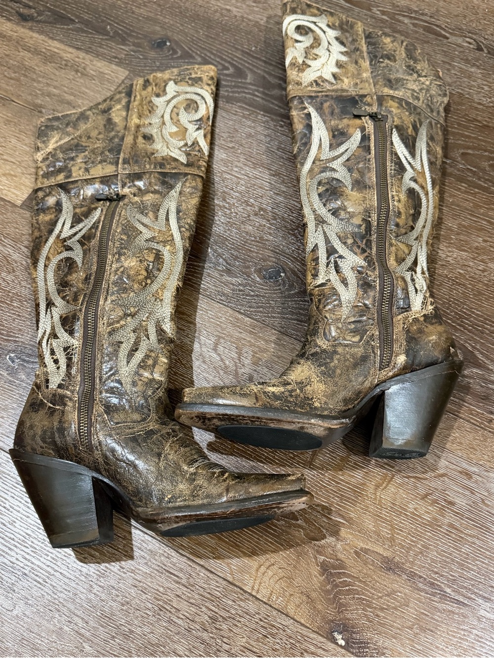 Dan Post jilted knee high western Brown Boots size 7 - Picture 5 of 9